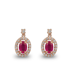 Yakut Pırlanta Küpe