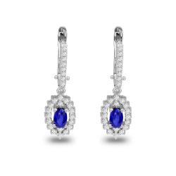 1.19 Karat Safir Pırlanta Küpe