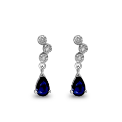 Pırlanta Damla Safir Miracle Küpe