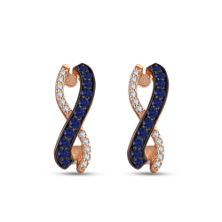 0.50 Karat Safir Sonsuzluk Pırlanta Küpe