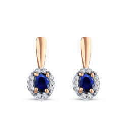 0.41 Karat Safir Pırlanta Küpe