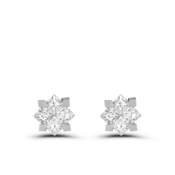 Pırlanta Effect Prenses Kesim Tektaş Küpe