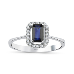 0.79 Karat Pırlanta Safir Yüzük