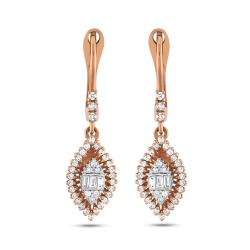 Pırlanta Markiz Baget Kesim Küpe