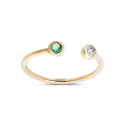 0.12 Karat Pırlanta Zümrüt Yüzük