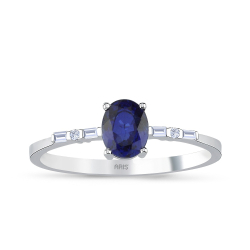 Pırlanta Safir Yüzük Pesaro