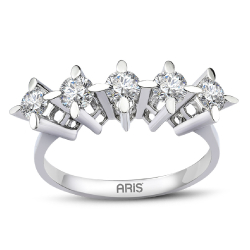 0.25 Karat Pırlanta Beştaş Yüzük