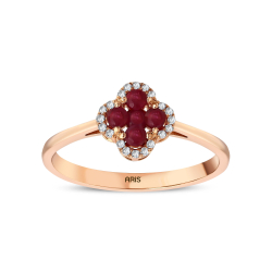 0.27 Karat Yakut Pırlanta Yüzük