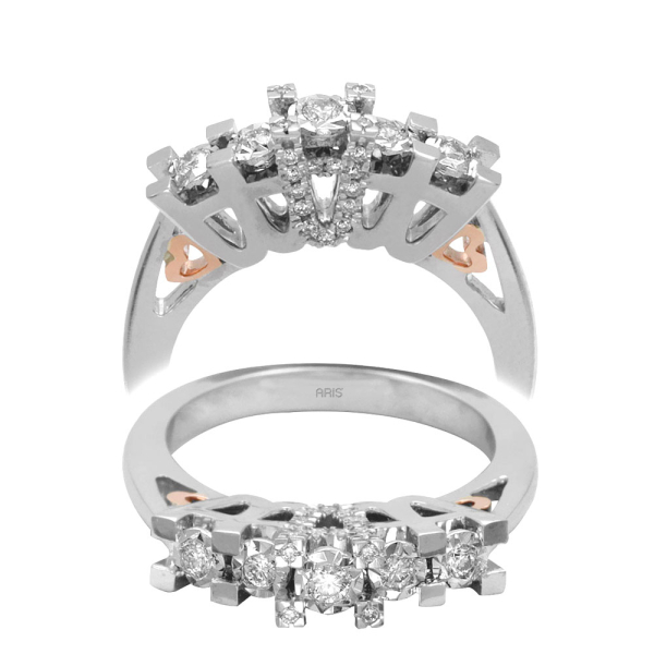 Pırlanta 5 Taş Miracle Alyans (0.50 Ct. Görünüm)