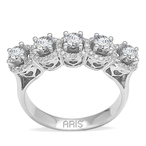 1.27 Karat Pırlanta 5 Taş Alyans