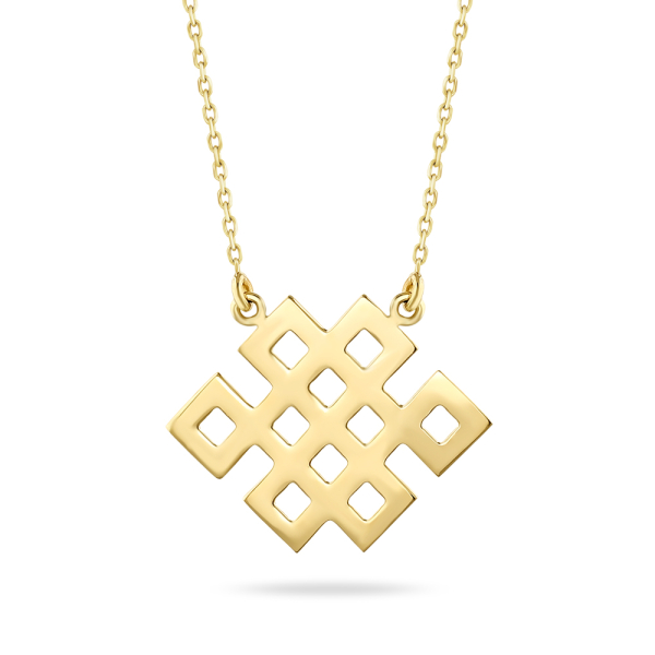 Kelt Sembolleri- Sonsuz Mutluluk Düğümü Altın Kolye (Herakles)