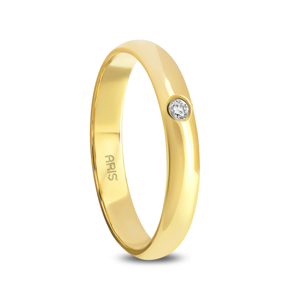 Altın Bombeli Kadın Modeli Evlilik Alyansı