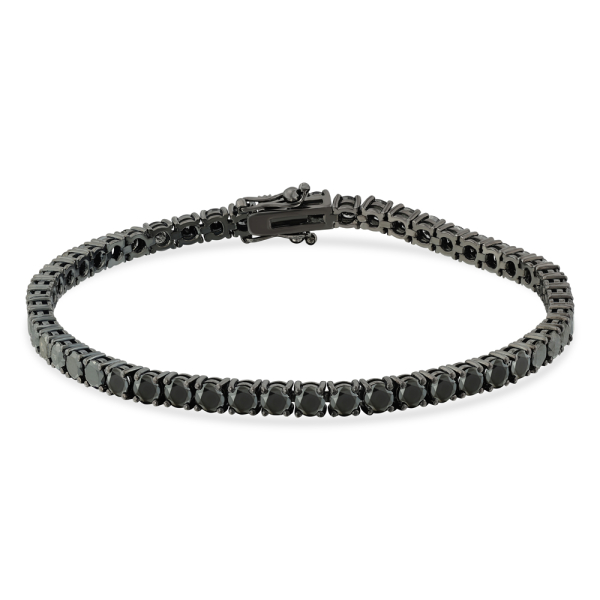 6.40 Karat Siyah Pırlanta Unisex Suyolu Bileklik