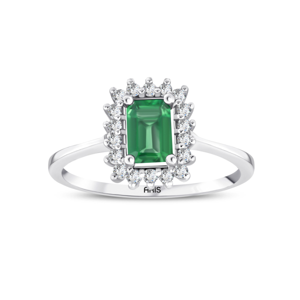 1.00 Karat Zümrüt Pırlanta Yüzük