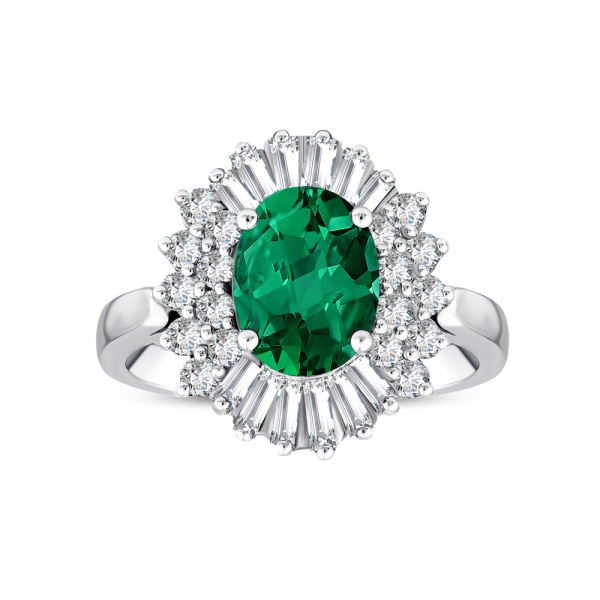 2.67 Karat Oval Zümrüt Pırlanta Yüzük