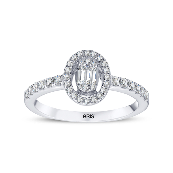 0.39 Karat Pırlanta Baget Yüzük