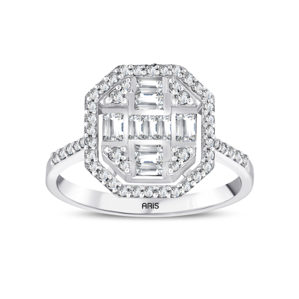 0.53 Karat Pırlanta Baget Yüzük