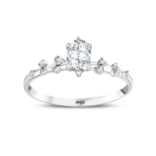 0.35 Karat Oval Kesim Pırlanta Tektaş Yüzük