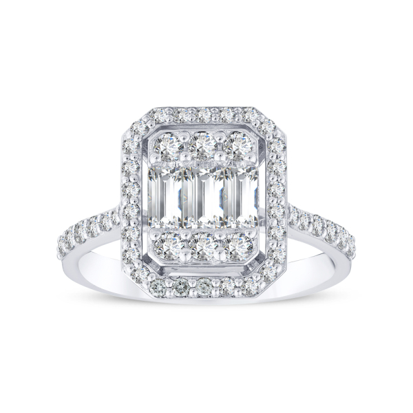 0.90 Karat Pırlanta Baget Yüzük