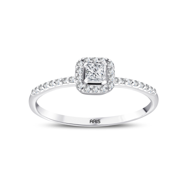 0.27 Karat Prenses Kesim Pırlanta Yüzük