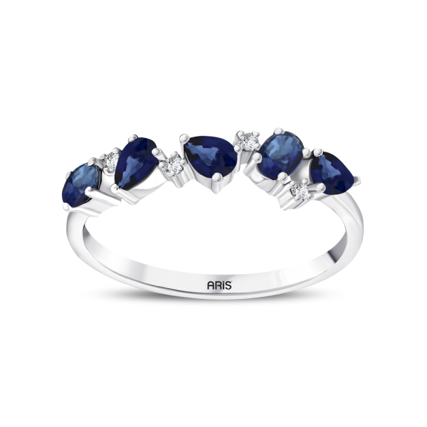 Yarımtur Safir Pırlanta Yüzük