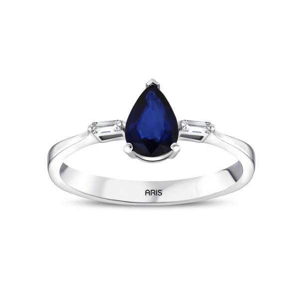0.43 Karat Damla Safir Pırlanta Yüzük
