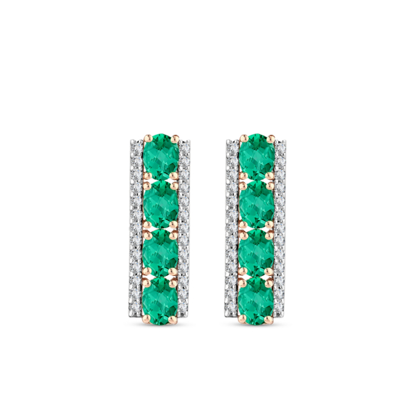 Pırlanta Zümrüt Halka Küpe