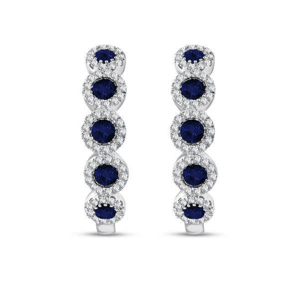 0.83 Karat Safir Pırlanta Küpe