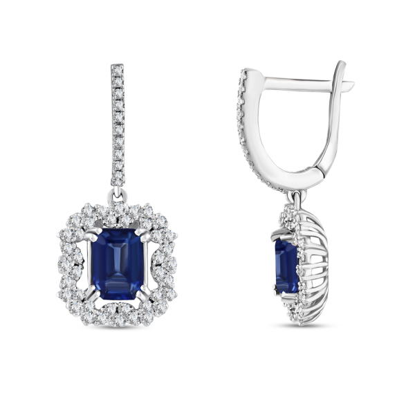 2.67 Karat Pırlanta Safir Küpe
