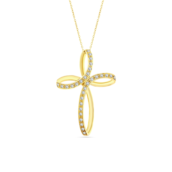 Tasarım Haç Pırlanta Kolye