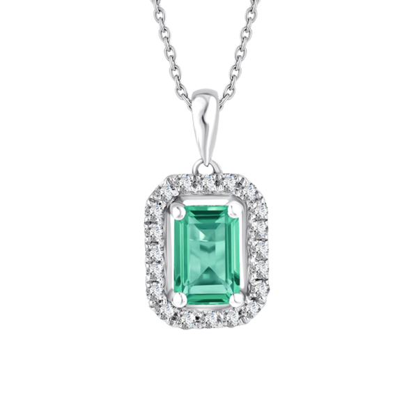 0.68 Karat Pırlanta Zümrüt Kolye