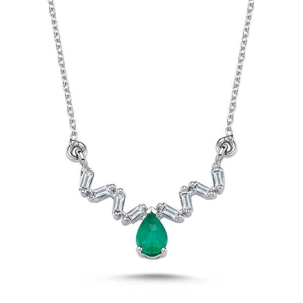 0.25 Karat Zümrüt Pırlanta Kolye