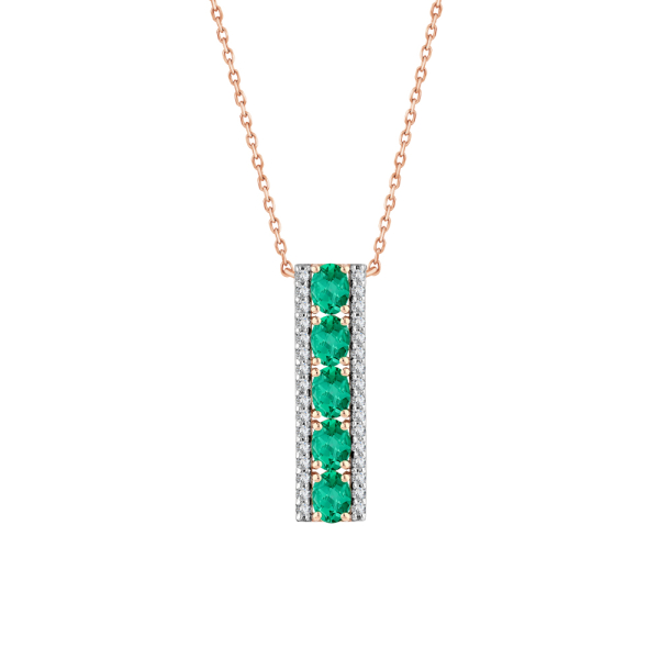 0.91 Karat Pırlanta Zümrüt Kolye