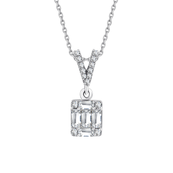 0.21 Karat Pırlanta Baget Kolye