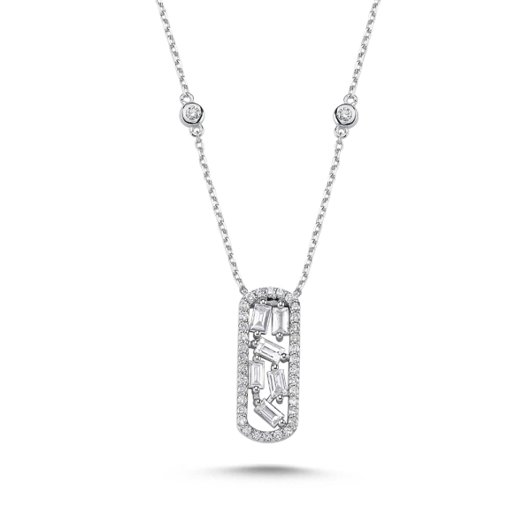 0.67 Karat Baget Pırlanta Kolye