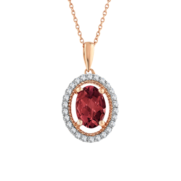 Yakut Pırlanta Oval Kolye