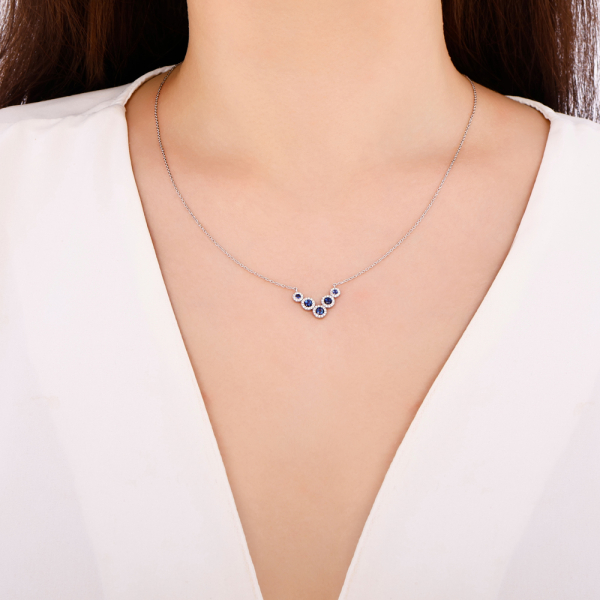 0.67 Karat Safir Pırlanta Kolye