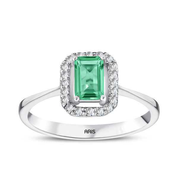 Pırlanta Anturaj Zümrüt Yüzük