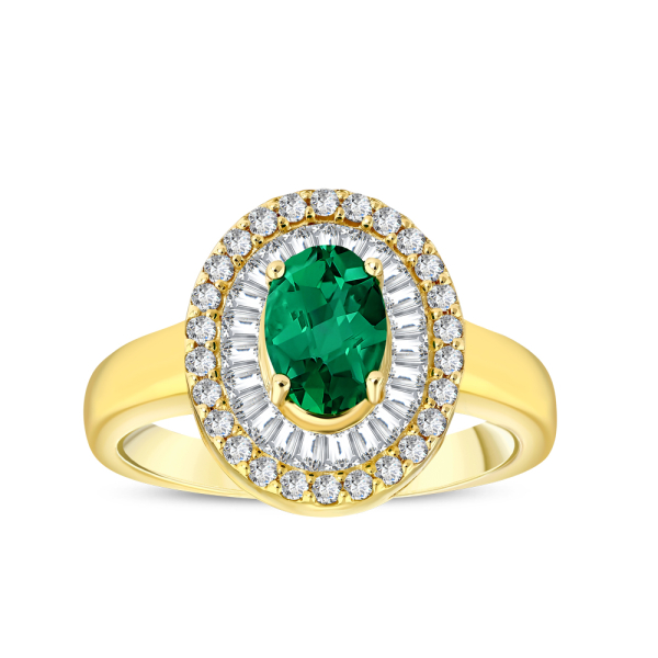 1.28 Karat Zümrüt Pırlantalı Yüzük