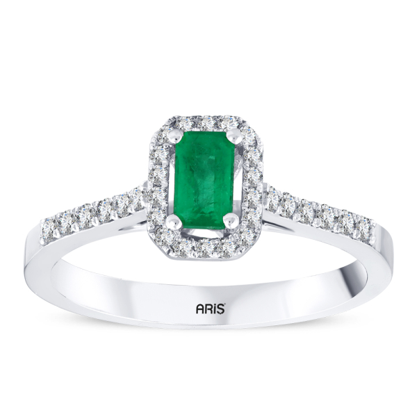 0.42 Karat Zümrüt Pırlanta Yüzük