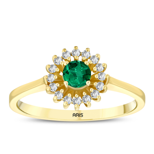 0.42 Karat Pırlanta Zümrüt Yüzük