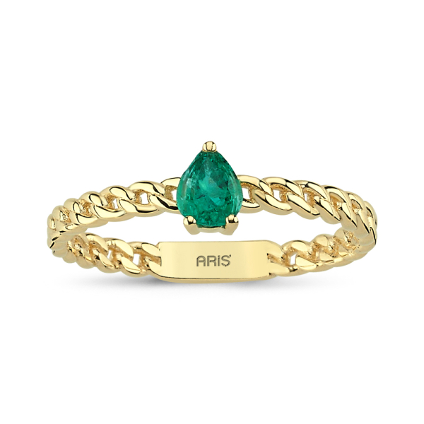 0.28 Karat Zümrüt Altın Yüzük