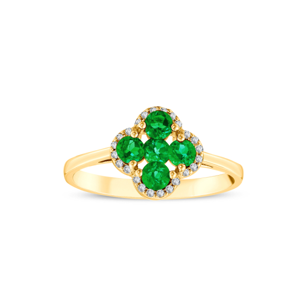 0.22 Karat Zümrüt Pırlanta Yüzük