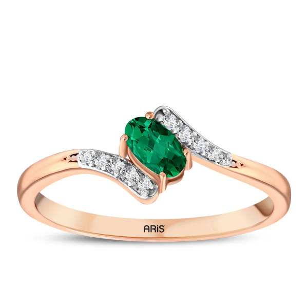 0.27 Karat Pırlanta Zümrüt Yüzük