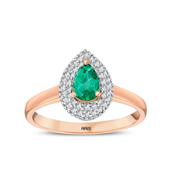 0.58 Karat Pırlanta Zümrüt Yüzük