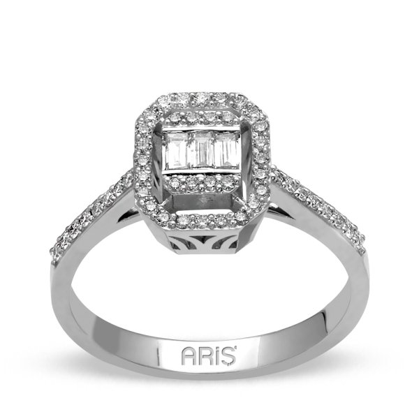 0.38 Karat Pırlanta Baget Yüzük