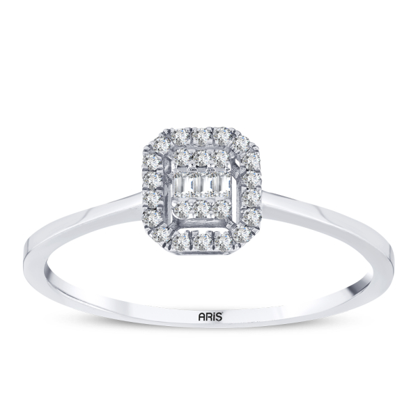 0.14 Karat Pırlanta Baget Yüzük