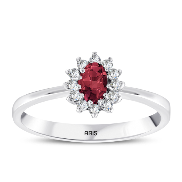 Oval Yakut Pırlanta Yüzük