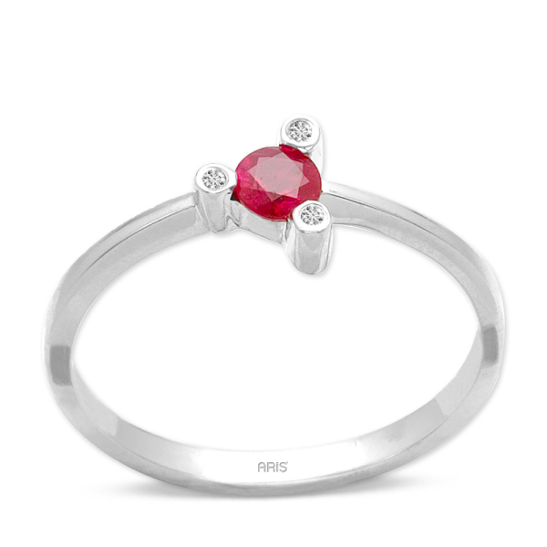 Üçgen Yakut Pırlanta Yüzük