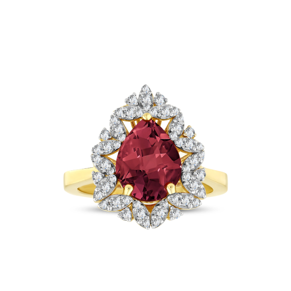 3.43 Karat Damla Yakut Pırlanta Yüzük